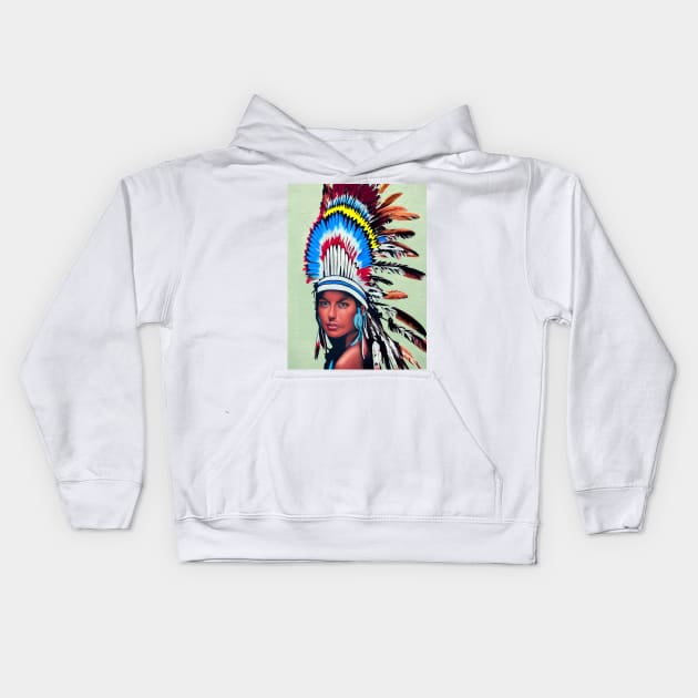 Native Princess Kids Hoodie by BryanWhipple